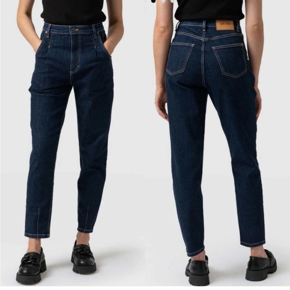 Saint+Sofia High Waisted Barrel Jeans